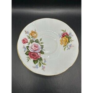 Vintage Queens Fine Bone China 9 England Rosina China Co Ltd Floral Rose Saucer